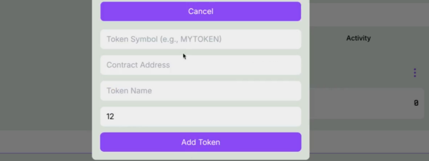 Add Token Dialog